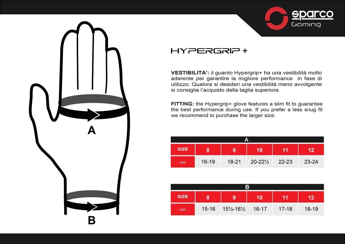 HYPERGRIP+ כפפות - SPARCO IL - MELAMED MOTOR SPORT